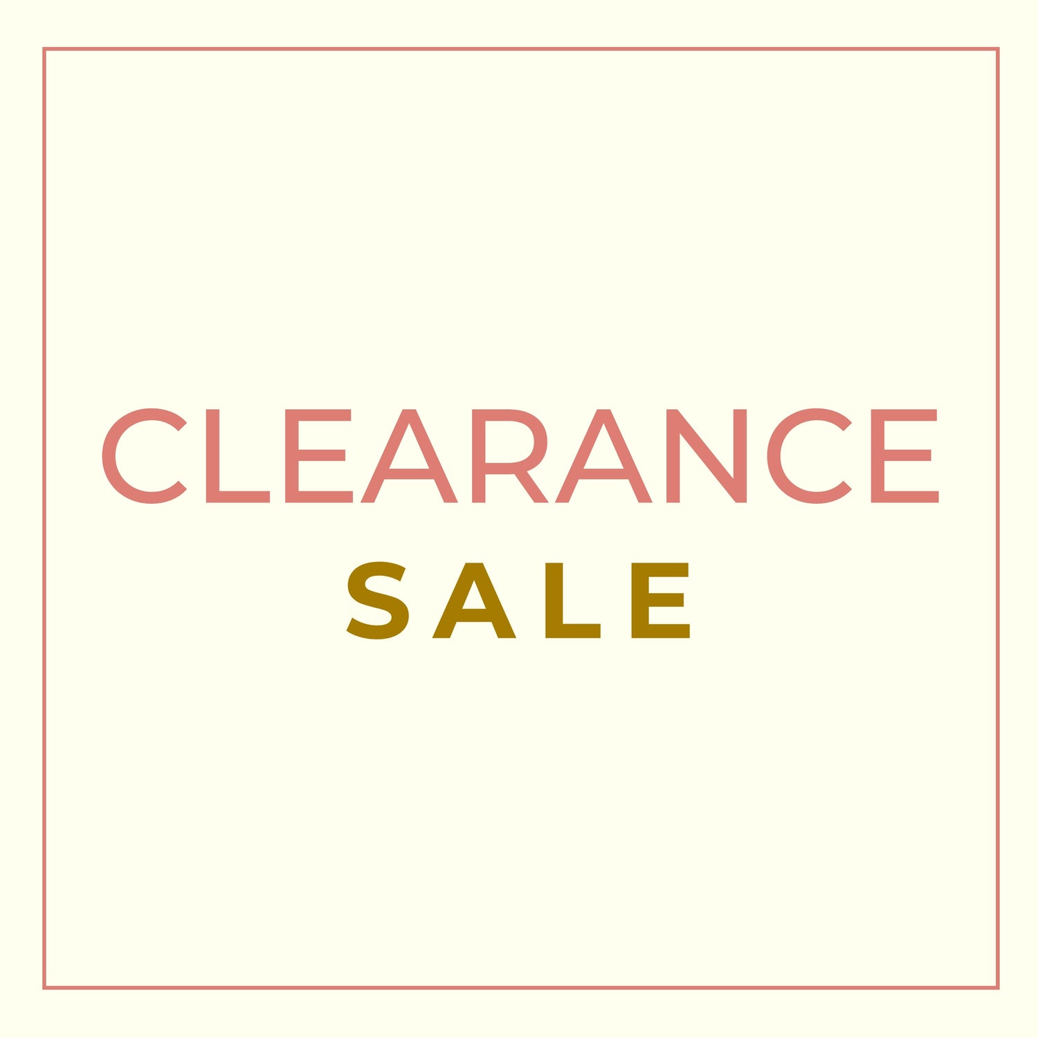A page saying clearance sale