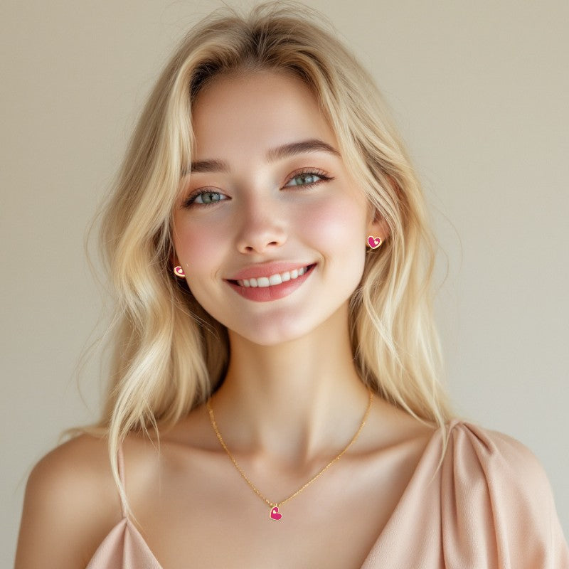 Beautiful jewelry set featuring coordinated pieces that combine elegance and style, perfect for completing any look with a polished, sophisticated touch.