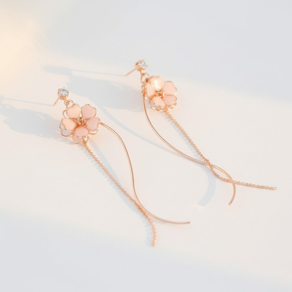 Blush Petal Drop Earrings 1