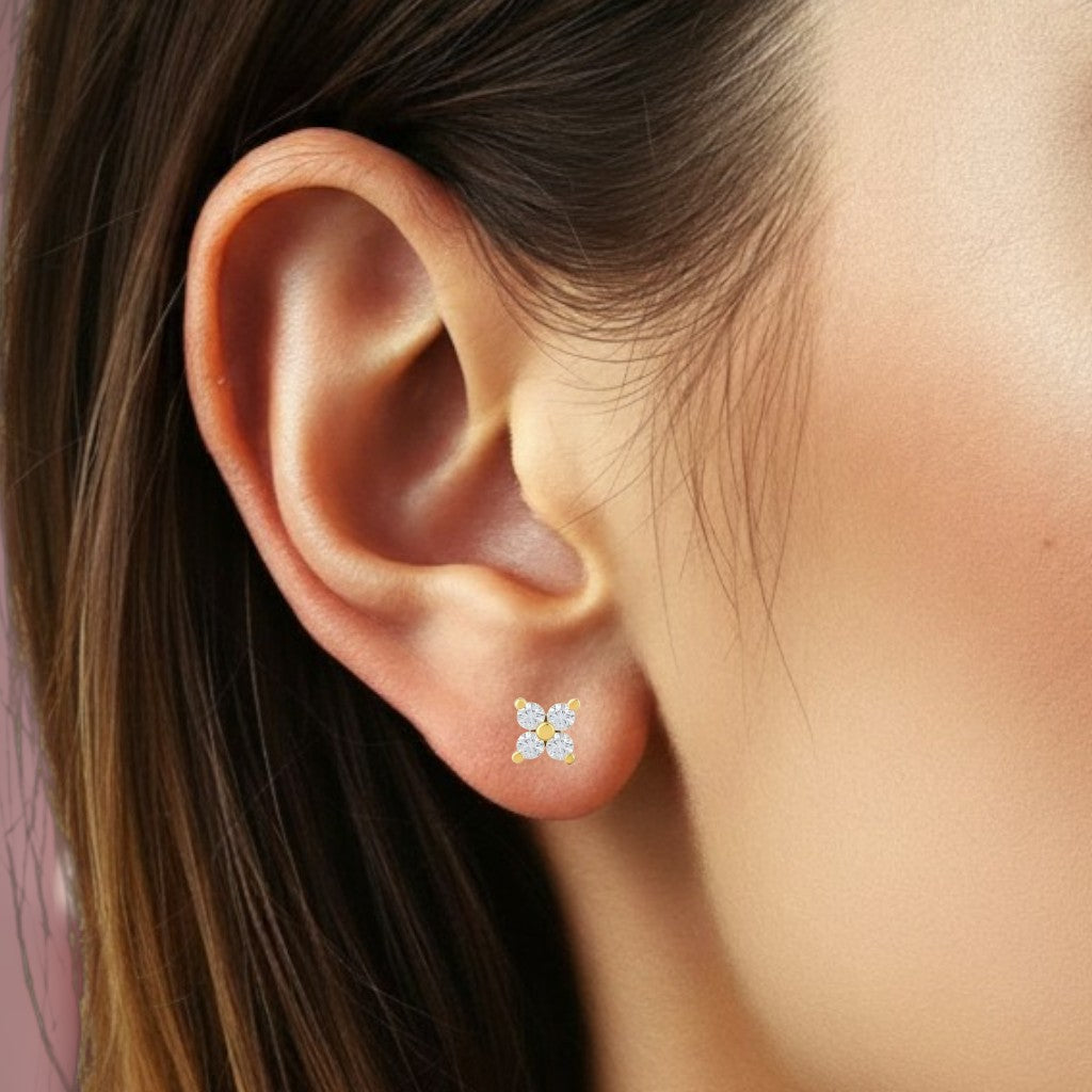 Clover Spark Stud Earrings
