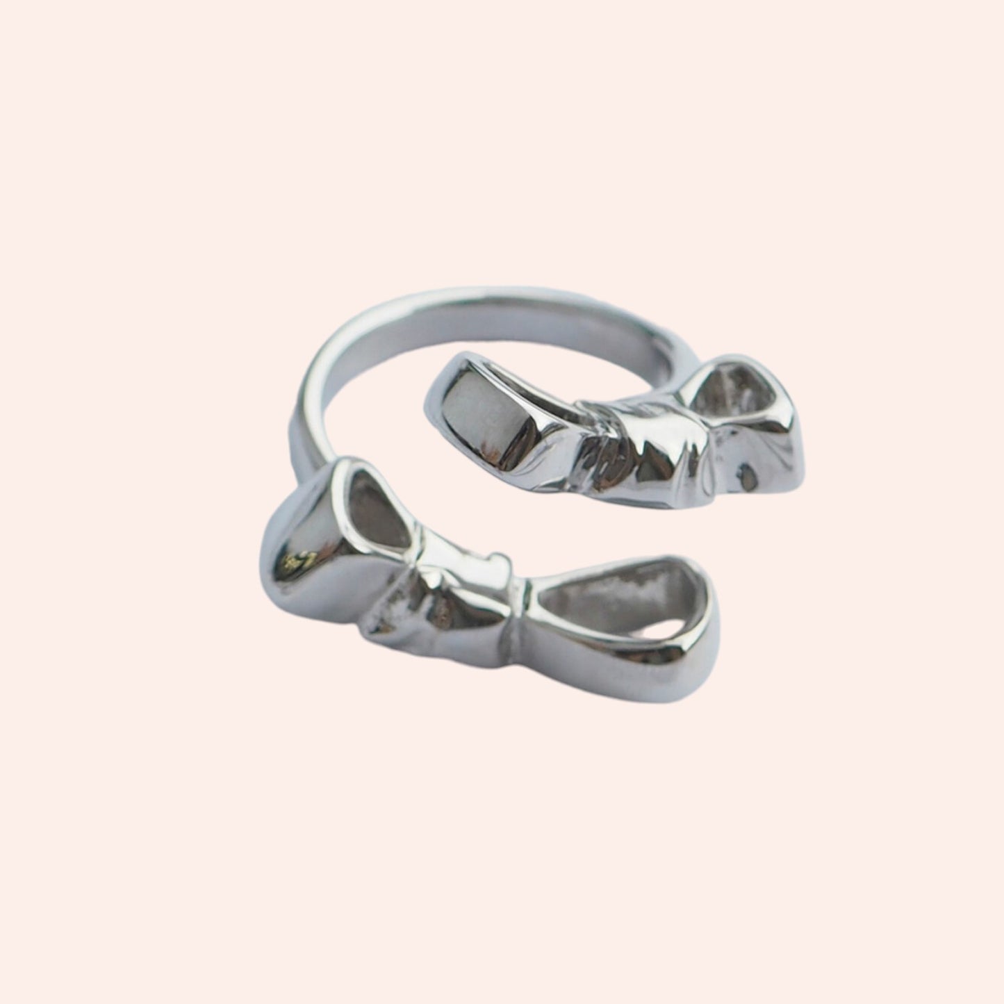 Duo Bowknot Ring Silver 2