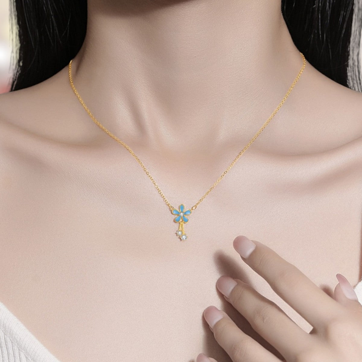 Enamel Glaze Flower Necklace 6