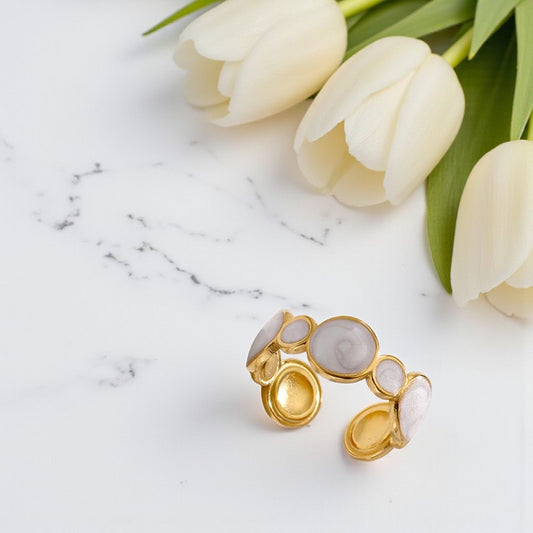 Ivory Enamel Ring 2