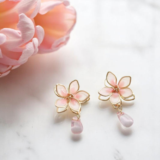 Lilac Bloom Drop Earrings 1