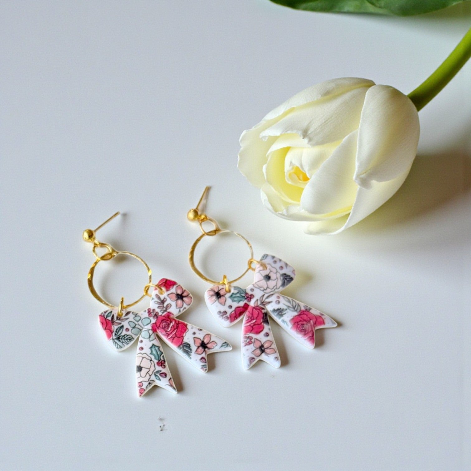 Petal and Ribbon Earrings 1