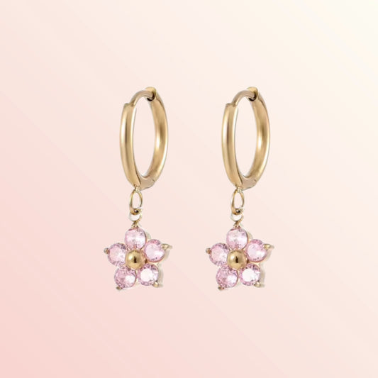 Rosy Twirl Hoops 1