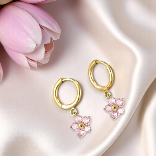 Rosy Twirl Hoops 2
