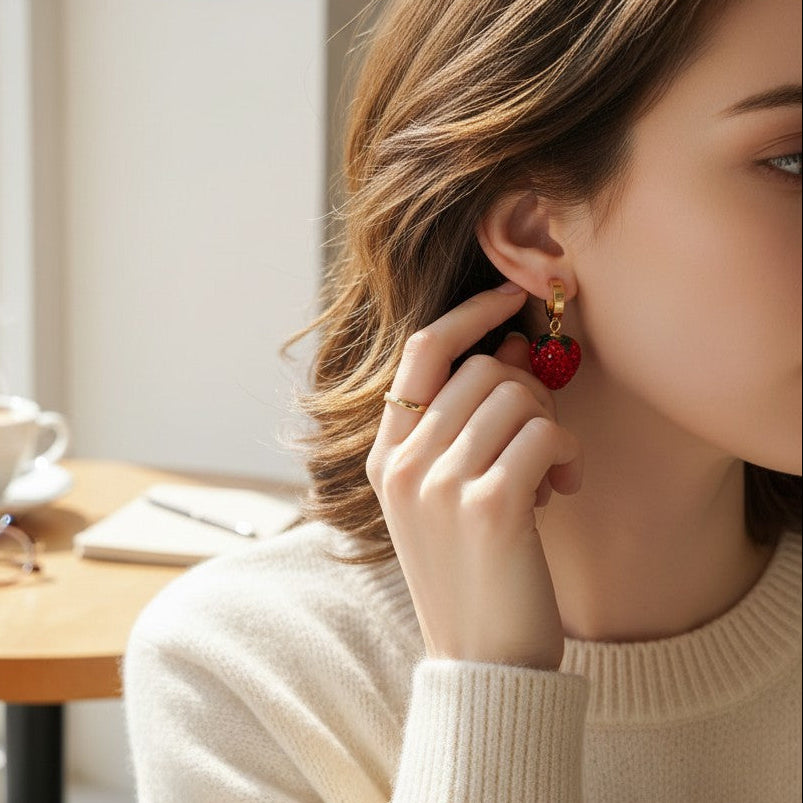 Strawberry Charm Hoops 2