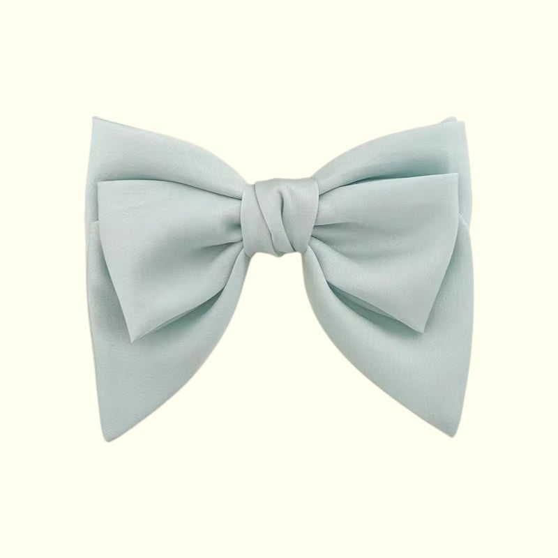 Light blue bow on a white background