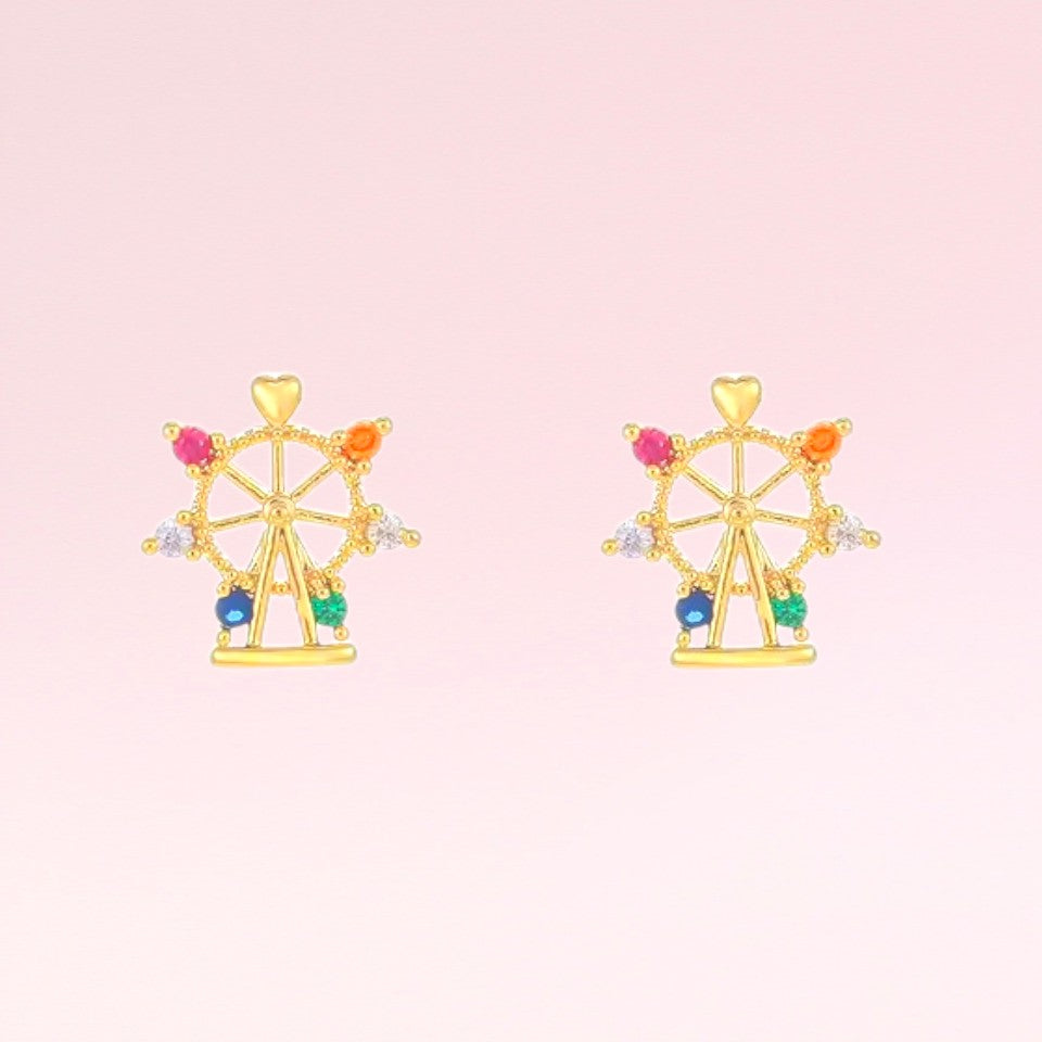 Twinkle Wheel Stud Earrings 1